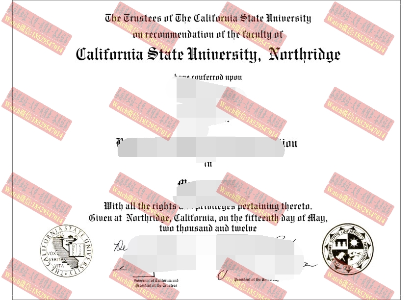 仿真加利福尼亚大学大学北岭分校文凭学位