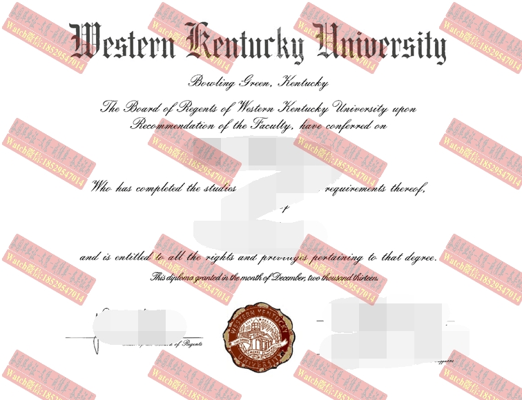 原版西肯塔基大学文凭学位